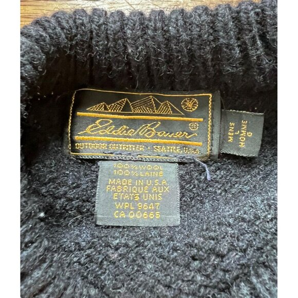 Vintage Eddie Bauer Wool Sweater Mens Size Large Snowflake Fair Isle - Picture 5 of 5